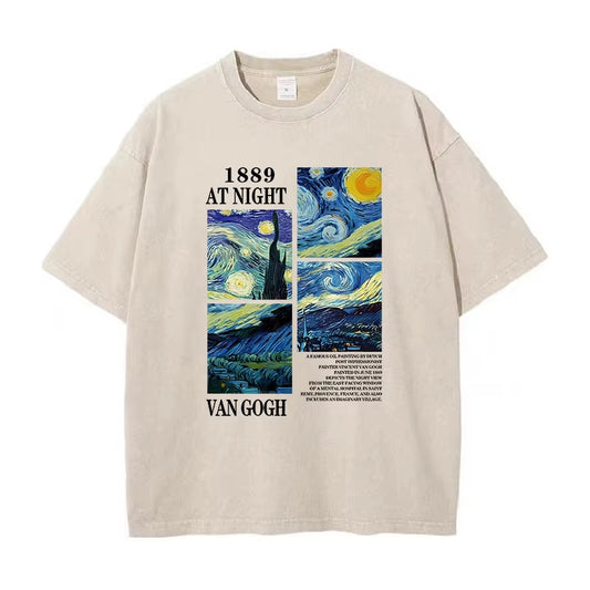Art Painting Printed T-Shirts for Men Women Vintage Popular T Shirts Harajuku Aesthetics Trendy Tees Spring Summer Cotton Tshirt
